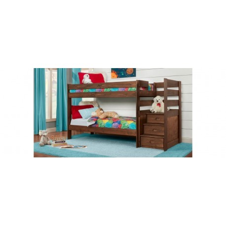 Twin Stairstep Chestnut Bunkbed