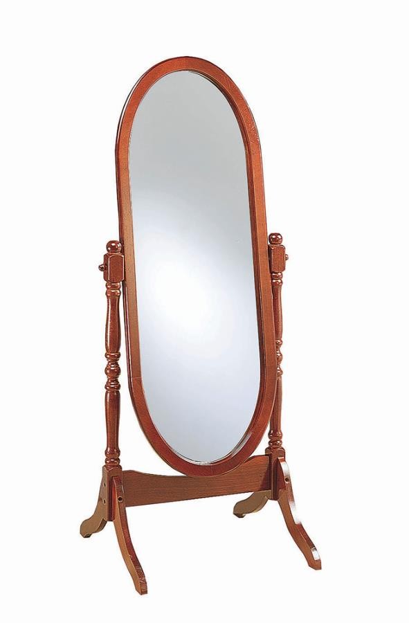 Oval Cheval Mirror - Merlot - Coles Furniture Store