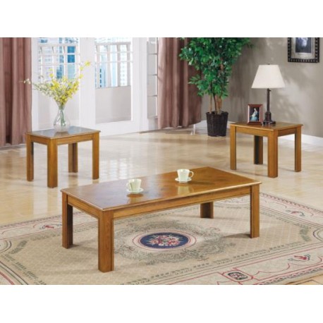Set of 3 Occasional Tables - Oak Finish