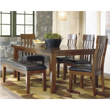 Ralene Dining Table and 4 Chairs and Bench Set