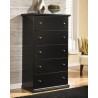Maribel 5 Drawer Chest (Black)