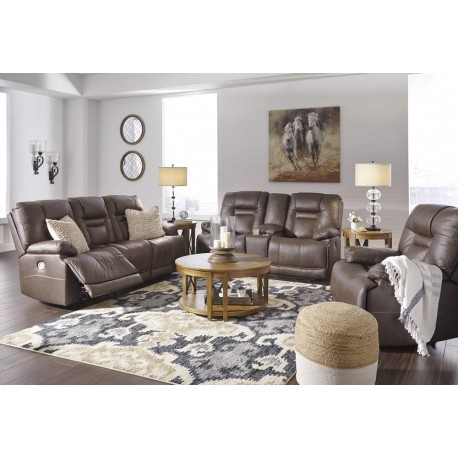 Wurstrow Triple Power Leather Reclining Sofa Group